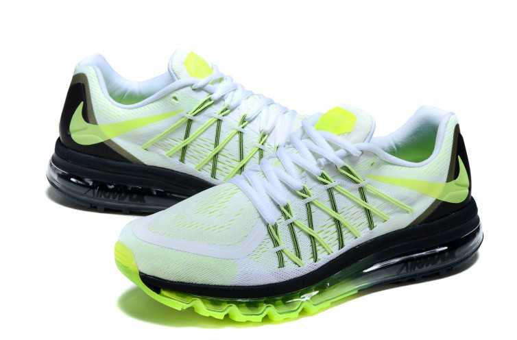 Nike Air Max 2015 bateau authentique chute le dernier basket blanc noir vert en ligne